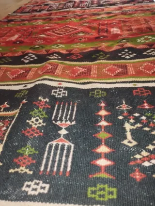 Tappeto Kilim vintage anni '50 lana fatto a mano