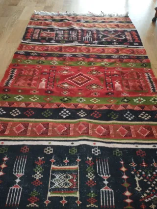Tappeto Kilim vintage anni '50 lana fatto a mano
