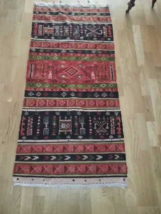 Tappeto Kilim vintage anni '50 lana fatto a mano