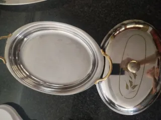 Vassoi vintage da portata in acciaio