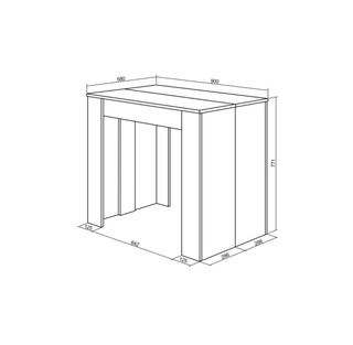 Tavolo da pranzo allungabile in rovere + 2 sedie