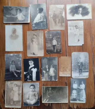 Lote de fotografías antiguas con daños