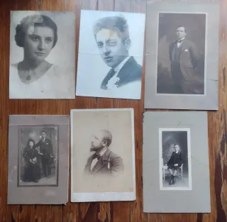 Lote de fotografías antiguas con daños