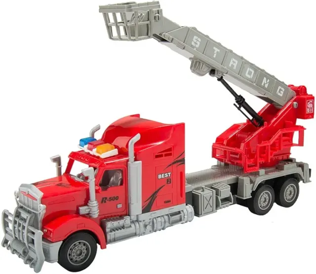 Camión de bomberos con escalera extensible