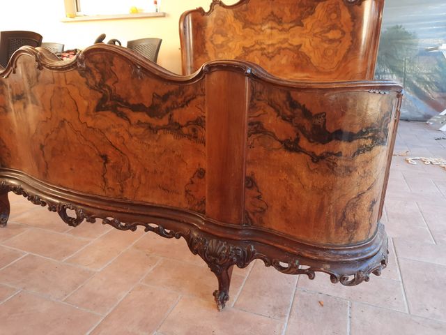 Letto Matrimoniale Radica Noce