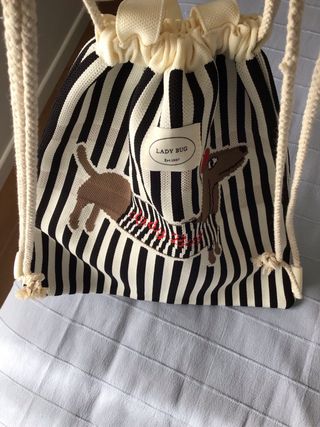 Bolso Mochila Perro Rayas