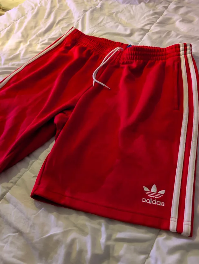 Pantalones Adidas Rojos Franjas Blancas