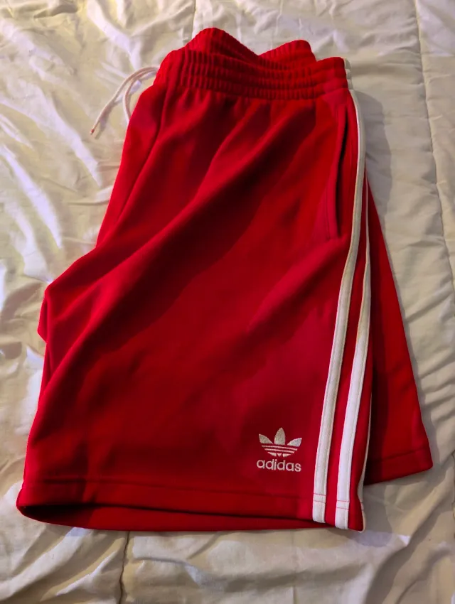 Pantalones Adidas Rojos Franjas Blancas
