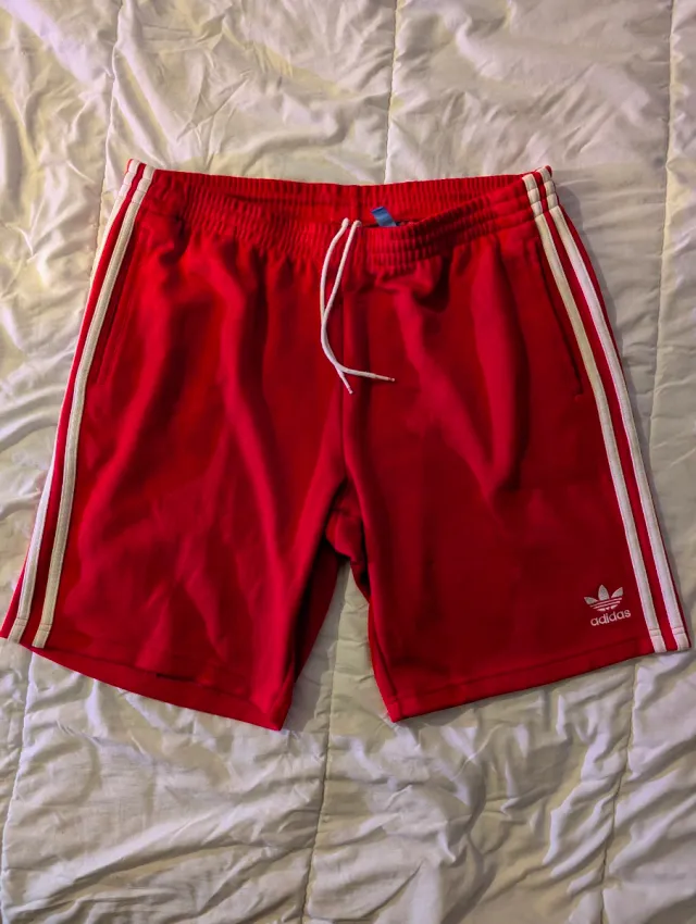 Pantalones Adidas Rojos Franjas Blancas
