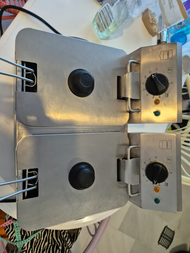 Freidora doble de acero inoxidable