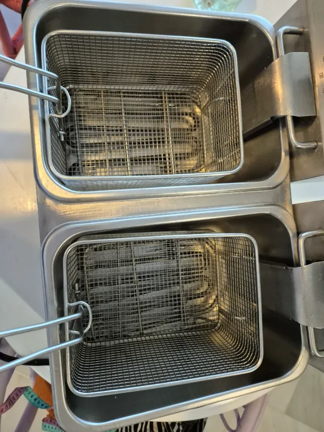 Freidora doble de acero inoxidable