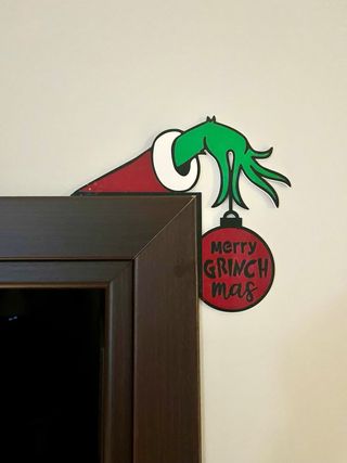 Decorazione Natalizia Angolo Porta Grinch