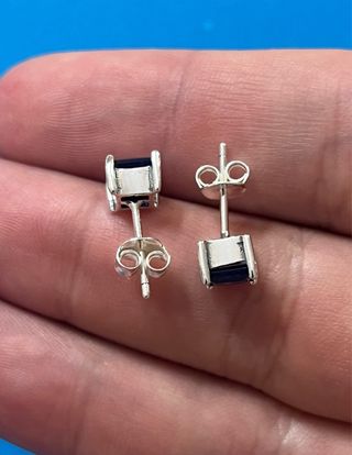 Exquisitos Pendientes Circonitas Azul Plata 925