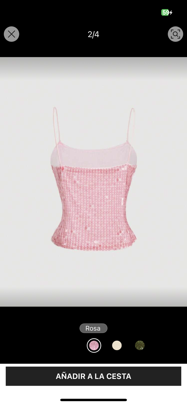 Top lentejuelas rosa tirantes