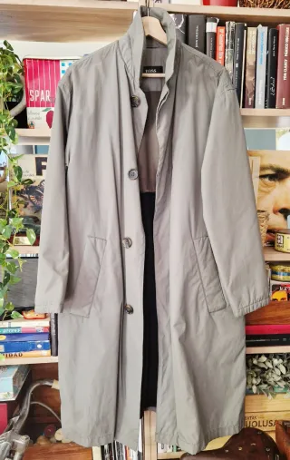 Gabardina Hugo Boss Beige Talla L Color Gris Beige