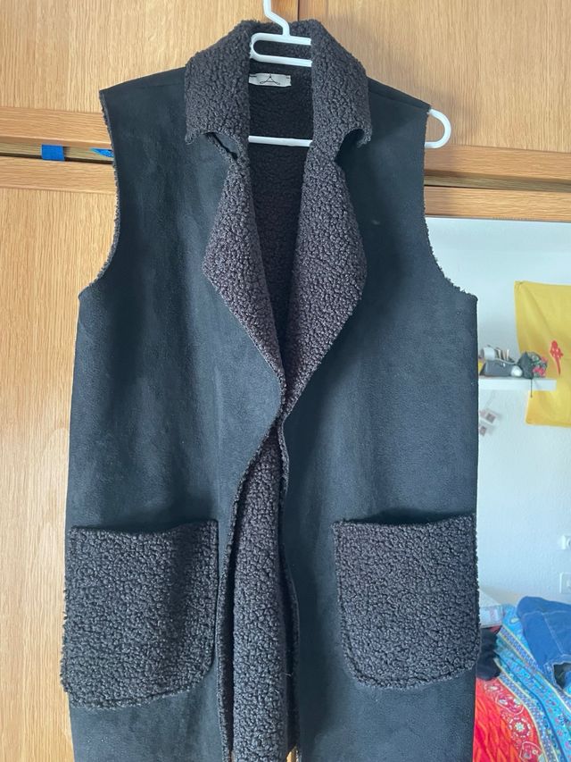 Chaleco borreguito negro talla única