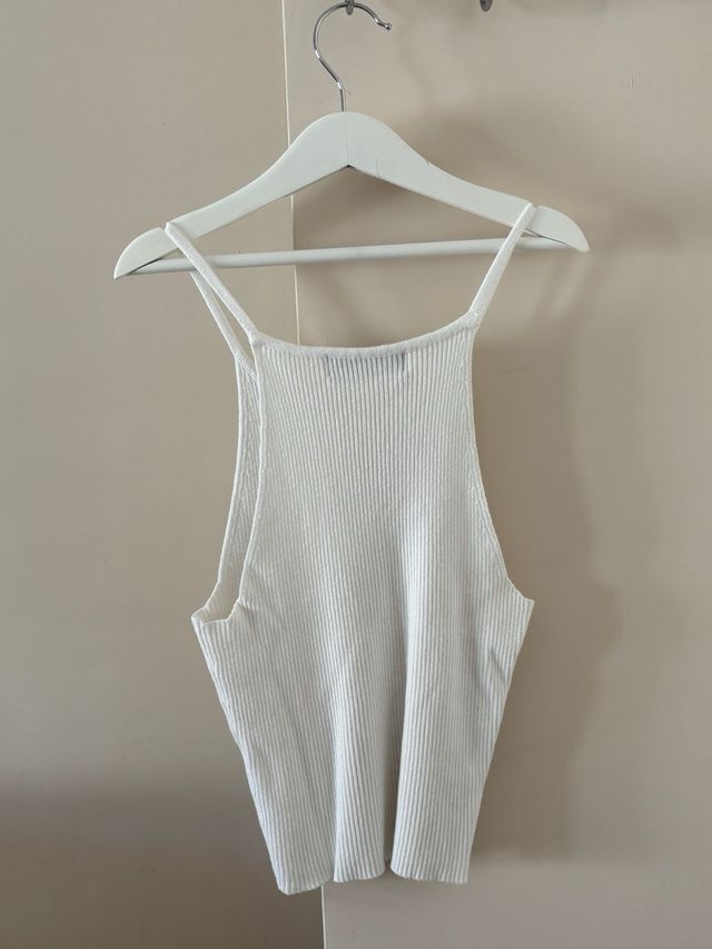 Top Bershka blanco talla S
