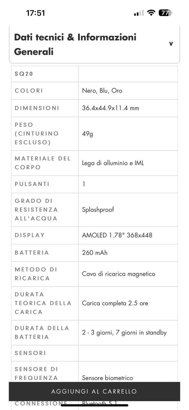 Smartwatch Energy Fit SQ20 AMOLED Oro Rosa