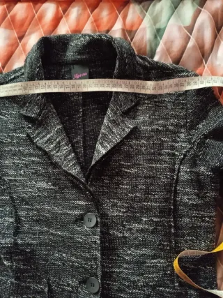 Blazer donna fantasia grigio nero