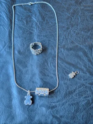 Lote 5 joyas plata ,osito tipo tous.
