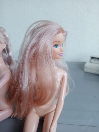 2 Barbie bambole nude con capelli biondi