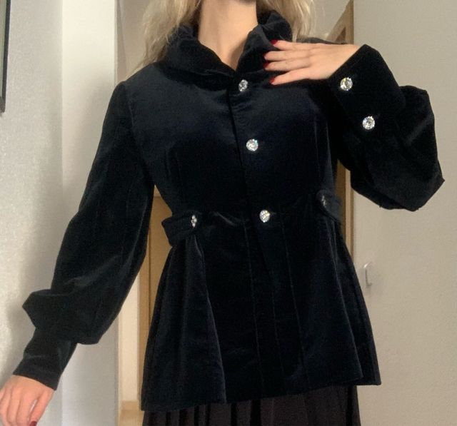 Blazer Negro Vintage Roberto Brilliare Talla S