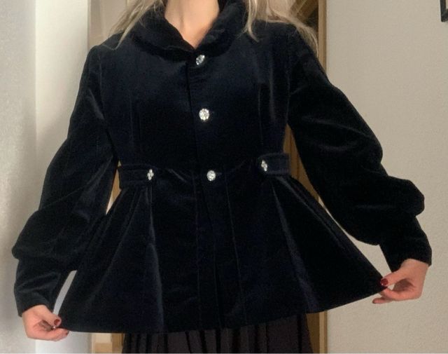 Blazer Negro Vintage Roberto Brilliare Talla S