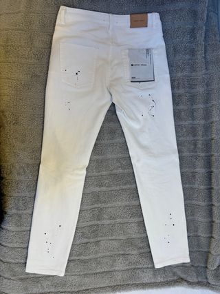 Jeans Purple Brand bianchi con macchie