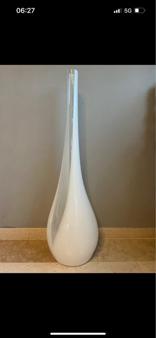 Vaso Murano collo lungo bianco