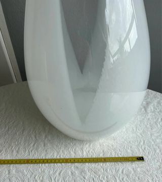 Vaso Murano collo lungo bianco