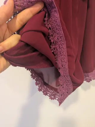 Mono corto Shein morado con volantes y encaje