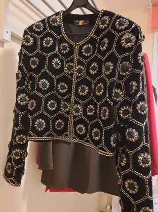 Chaqueta Torera Negra Bordada