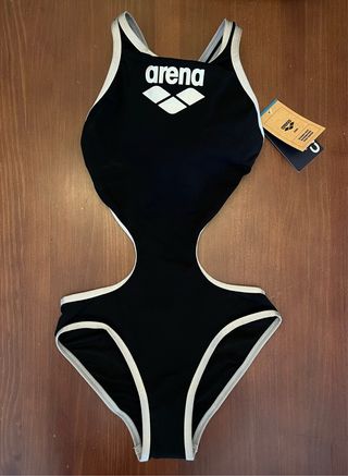 Bañador Arena Mujer Negro y Metalizado