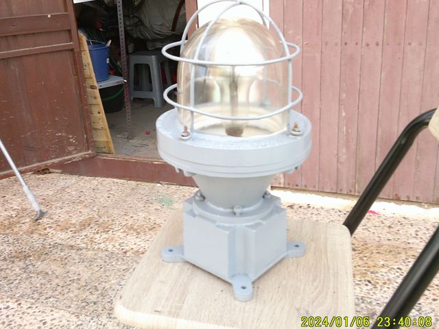 Lámpara Marina Industrial Vidrio Metal Gris