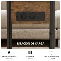Mesa Auxiliar Sofá con Enchufe USB