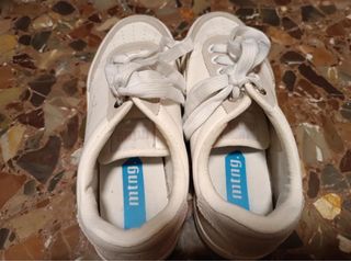 Deportivas MTNG Mujer Beige/Blanco