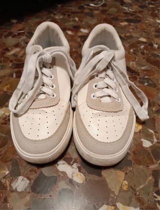 Deportivas MTNG Mujer Beige/Blanco