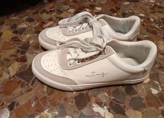 Deportivas MTNG Mujer Beige/Blanco