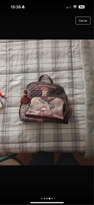 Mochila Marrón y Rosa con Estampado