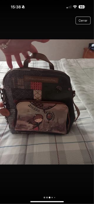 Mochila Marrón y Rosa con Estampado