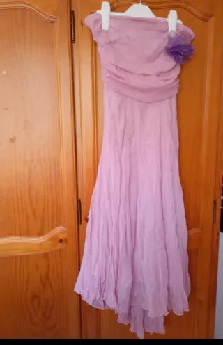 Vestido de gasa palabra de honor