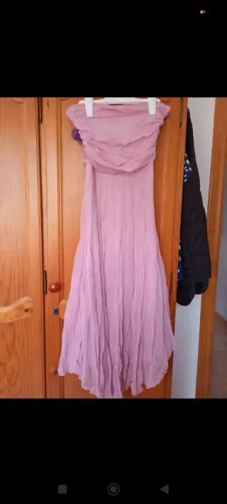 Vestido de gasa palabra de honor