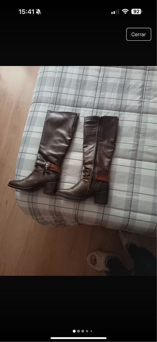 Botas altas de cuero marrón