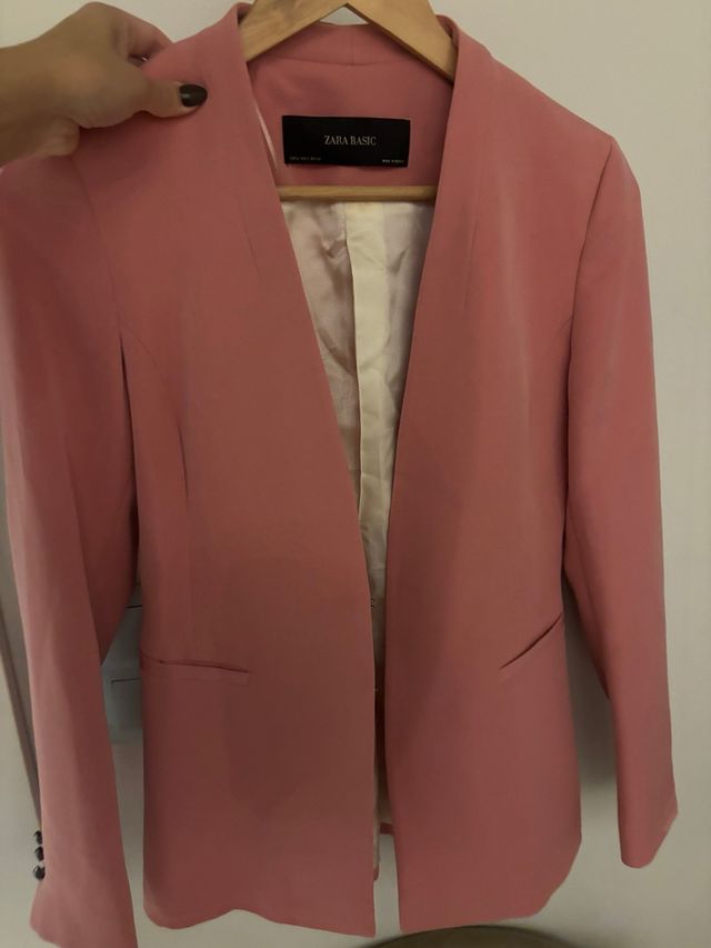 Blazer Zara Rosa Talla M