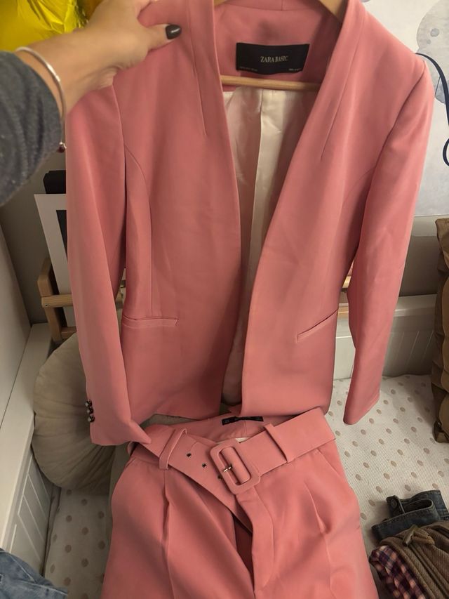 Blazer Zara Rosa Talla M