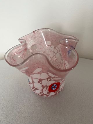 Vaso Fazzoletto Murano Vetro Multicolor Rosa