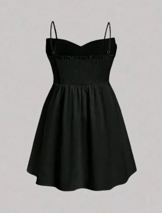 Abito nero con fiocco di shein