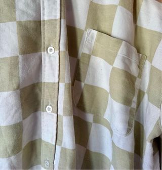Camisa cuadros beige y blanca Forever 21