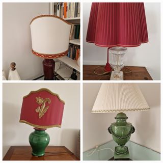 Lampade classiche verdi e rosse