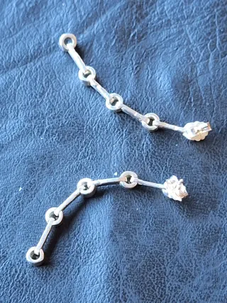 Pendientes articulados de plata 925 con circonitas